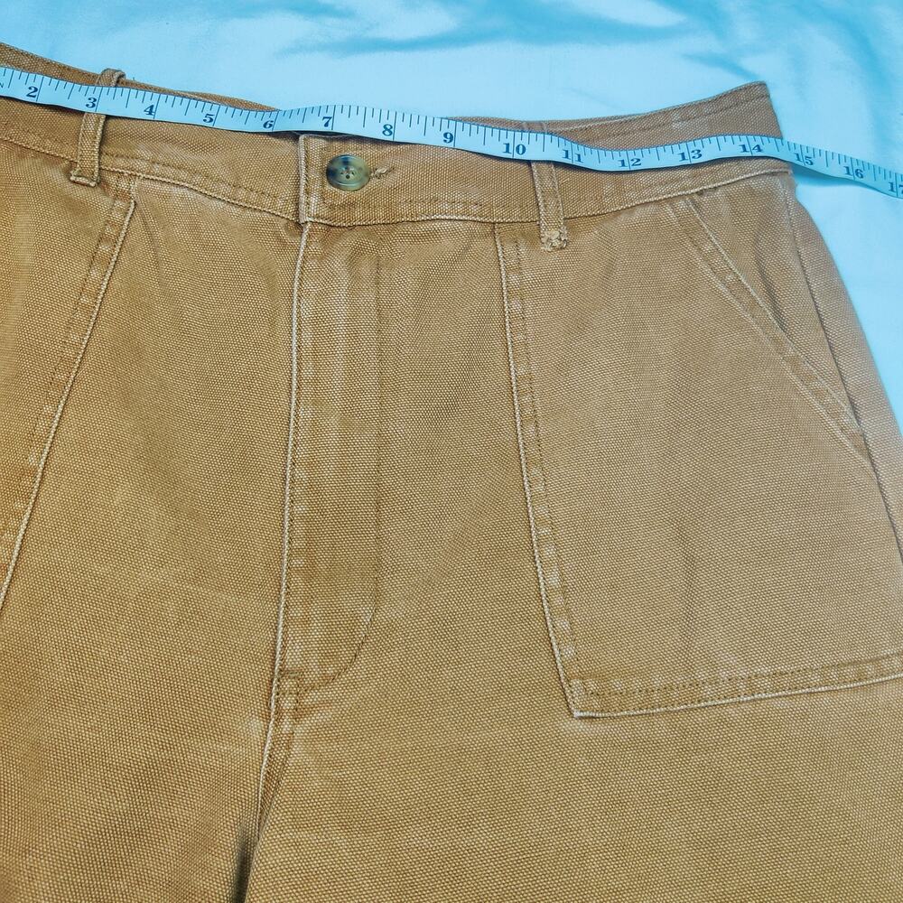 Frye Camber Nadia Canvas High Rise Wide Leg Ankle Pants 28 Workwear Nutmeg Brown - Picture 15 of 16